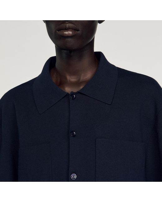 Sandro Blue Knit Jacket for men