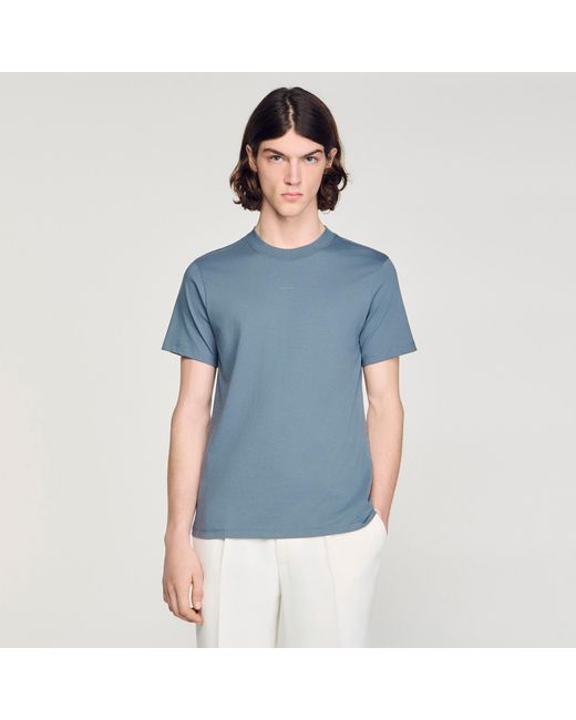 Sandro Blue Cotton T-Shirt for men