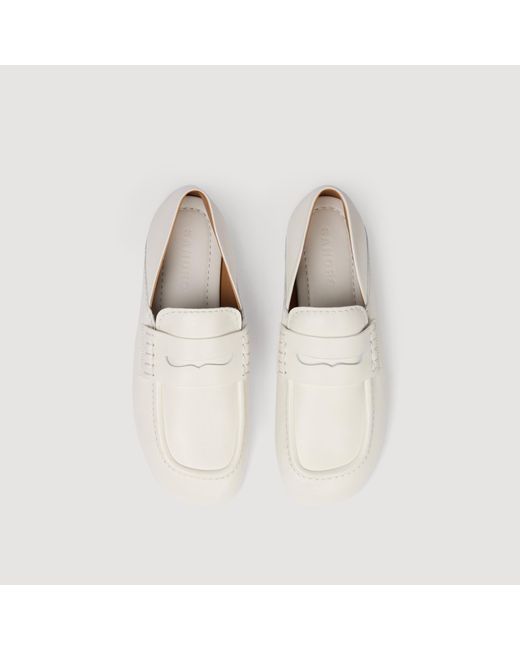 Sandro White Leather Loafers