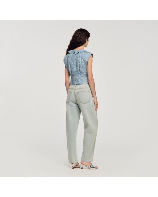 Sandro Blue Sequin Top