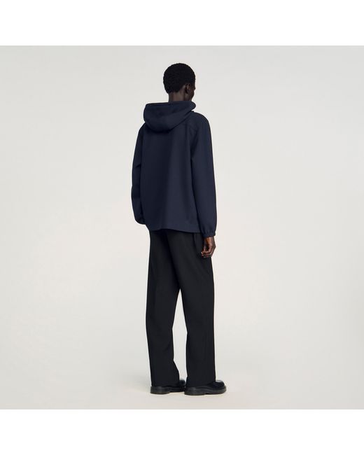 Sandro Blue Hooded Shirt for men