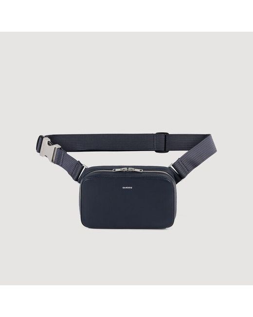 Sandro Blue Small Grained Leather Bag for men