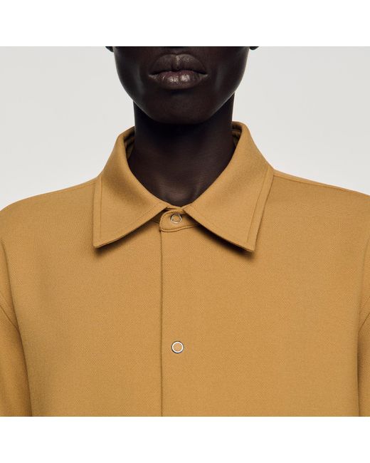 Sandro Metallic Long-Sleeved Jersey Shirt for men