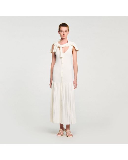 Sandro White Knit Maxi Dress