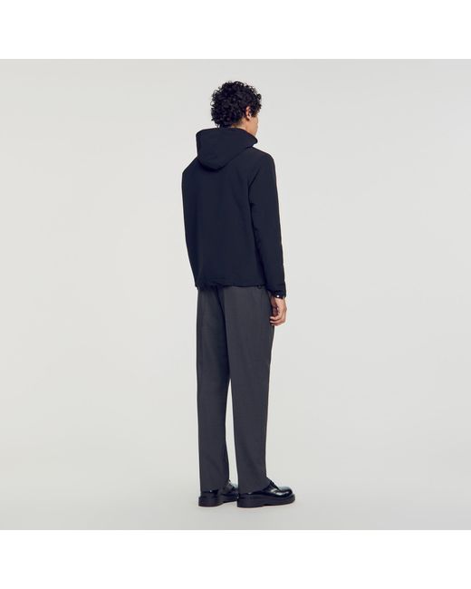 Sandro Blue Hooded Zip-Up Jacket for men