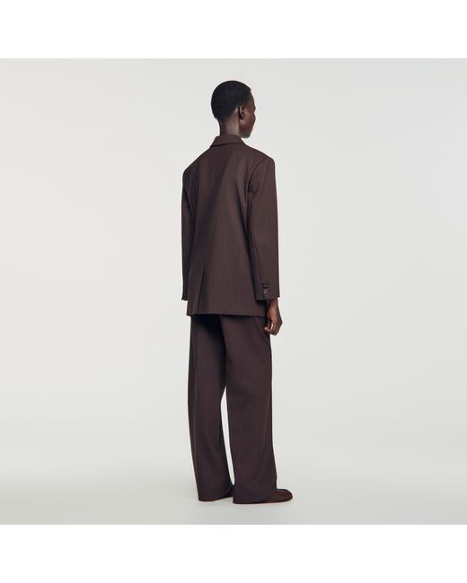 Sandro Blue Striped Suit Jacket