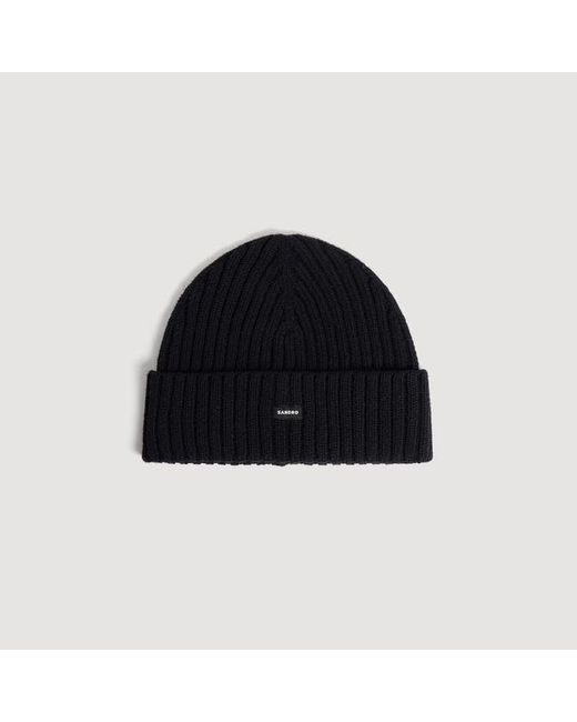 Sandro Black Knit Hat for men