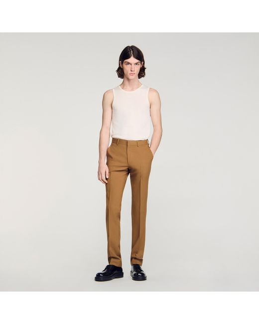 Sandro Natural Wool Suit Trousers for men