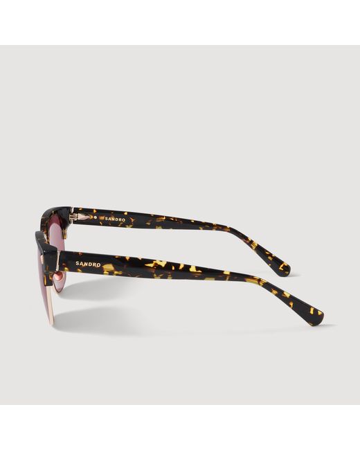 Sandro Pink Acetate Logo Sunglasses