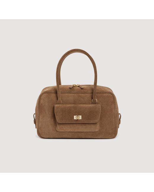 Sandro Brown Ezmeh Suede Bag