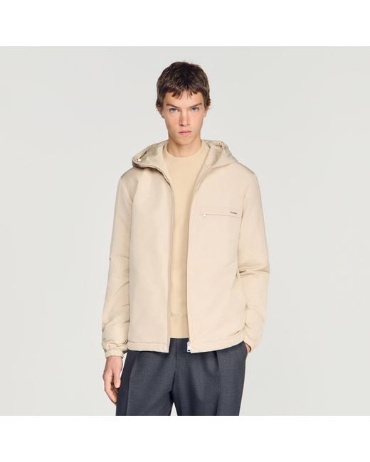 Sandro Blue Nylon Windbreaker for men
