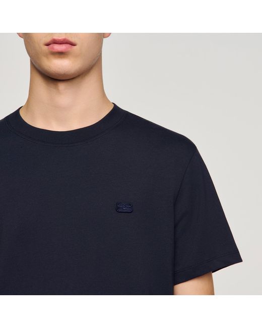 Sandro Blue T-Shirt With Double S Patch for men