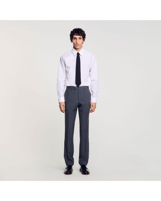 Sandro Blue Wool Suit Trousers for men