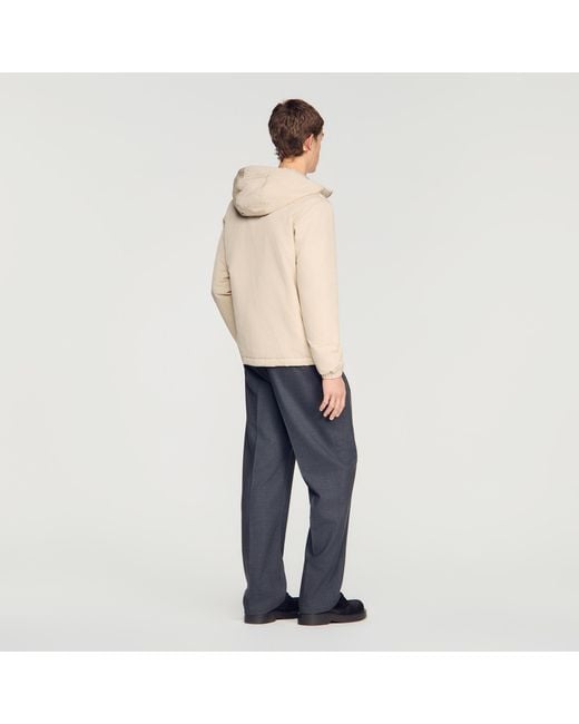 Sandro Blue Nylon Windbreaker for men