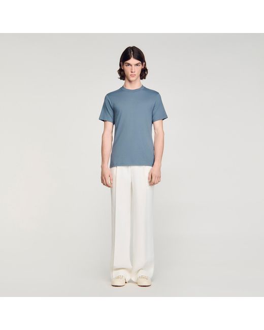 Sandro Blue Cotton T-Shirt for men