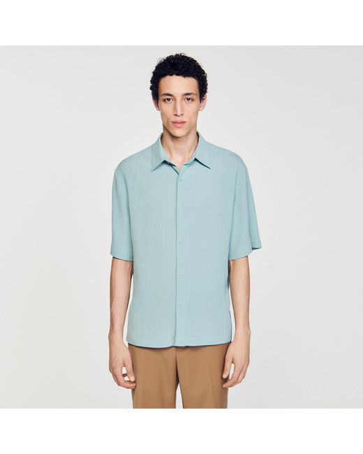 Sandro Blue Short-Sleeved Shirt for men