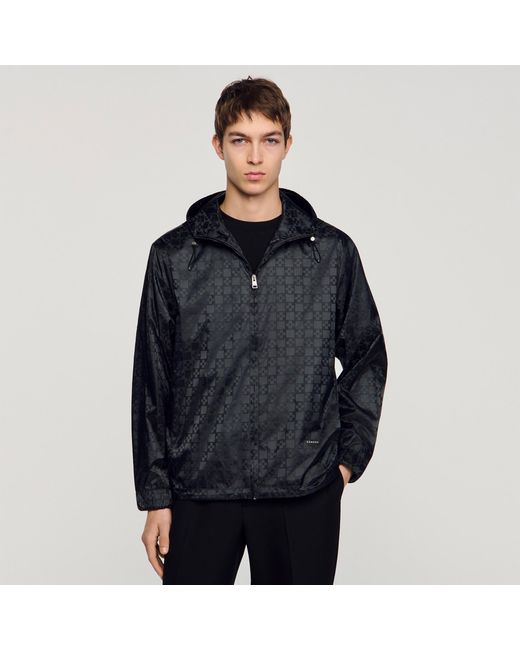 Sandro Blue Square Cross Nylon Jacket for men