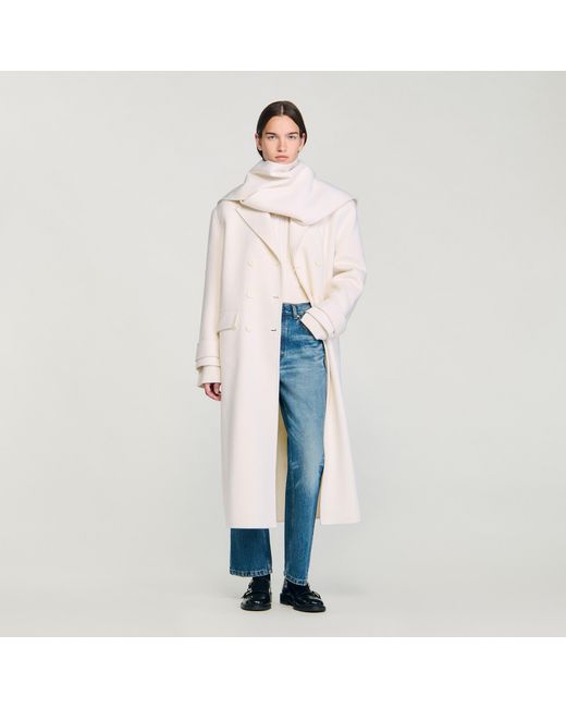 Sandro Blue Oversized Wool Coat