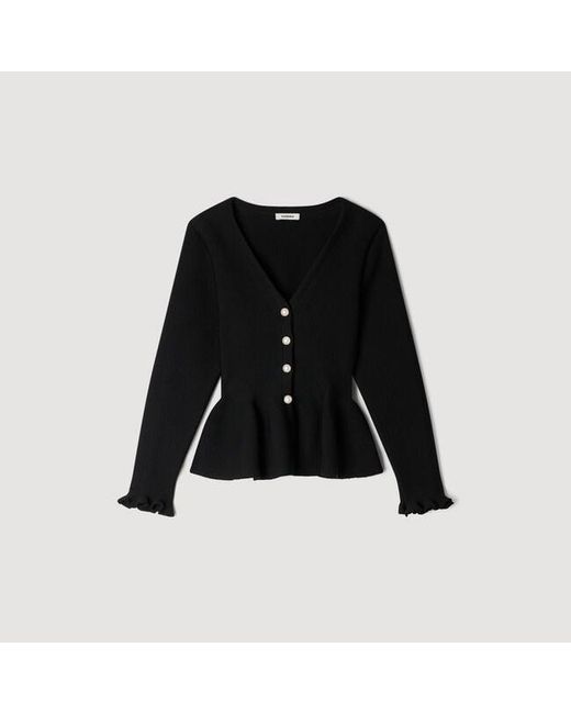 Sandro Blue Peplum Cardigan