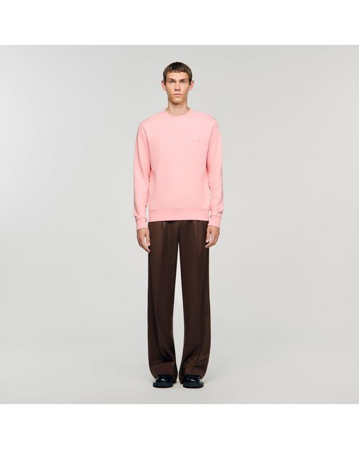 Sandro Pink Heart Patch Sweatshirt for men
