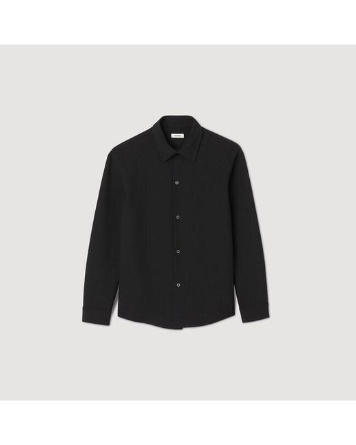 Sandro Blue Long-Sleeved Jersey Shirt for men