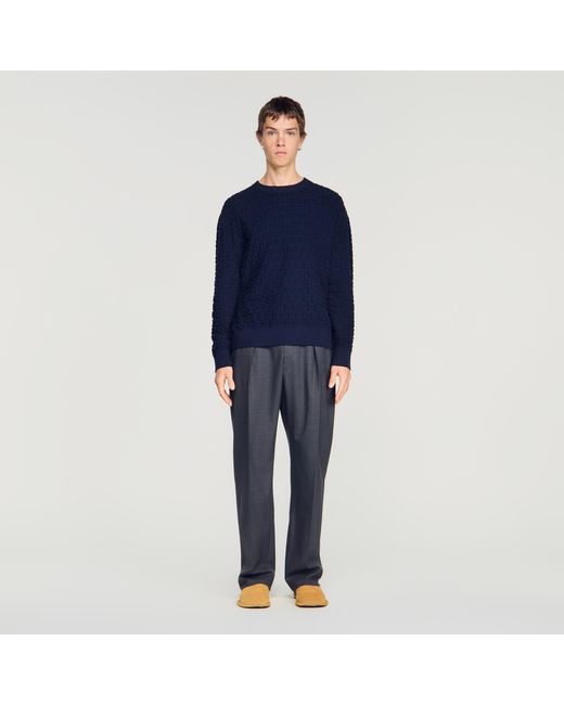 Pull en maille éponge Sandro pour homme en coloris Blue