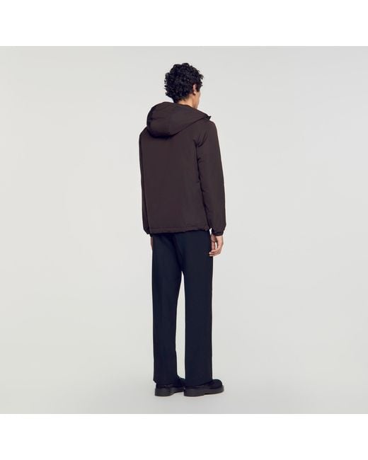 Sandro Blue Hooded Zip-Up Jacket for men