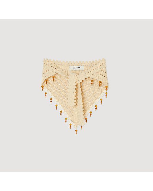 Sandro Natural Crochet Bandana