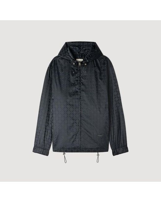 Sandro Blue Square Cross Nylon Jacket for men