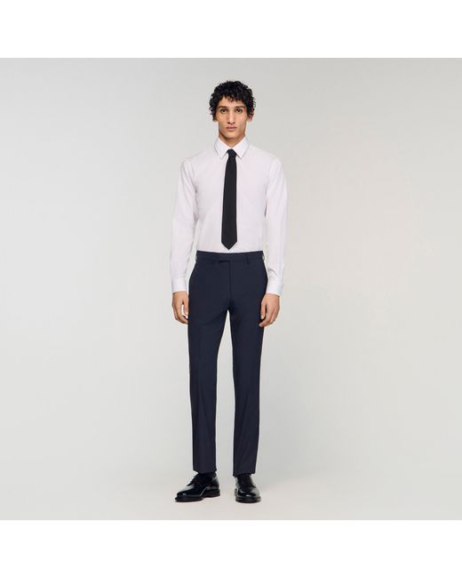 Sandro Blue Wool Suit Trousers for men