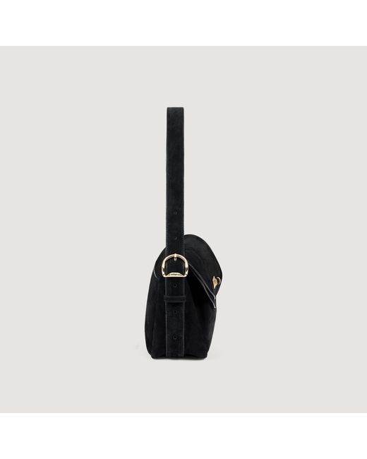 Sandro Black Le Mambo Suede Bag