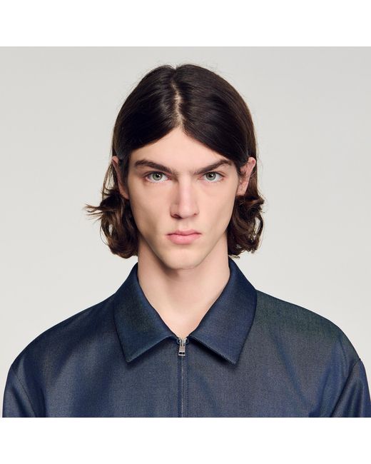 Sandro Blue Effect Zip-Up Jacket for men