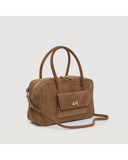 Sandro Brown Ezmeh Suede Bag