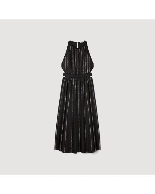 Sandro Blue Rhinestone Maxi Dress