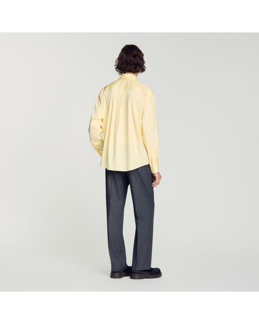 Sandro Natural Oversized Cotton Shirt for men