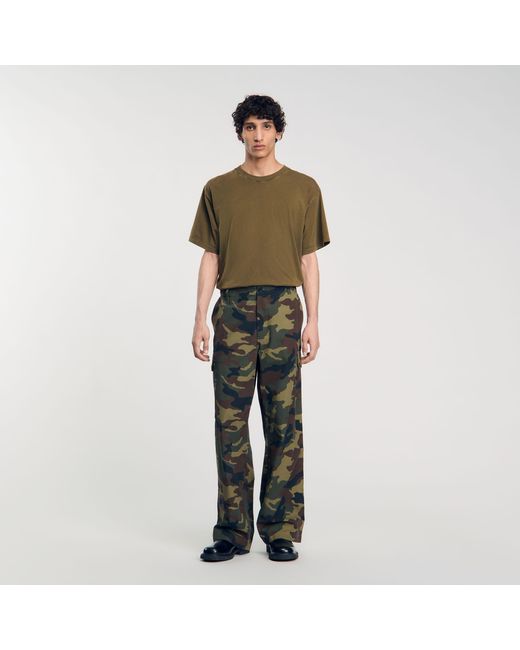 Sandro Blue Camouflage Cargo Trousers for men