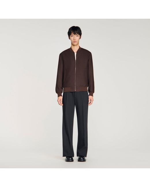 Sandro Black Zip-Up Jacket for men