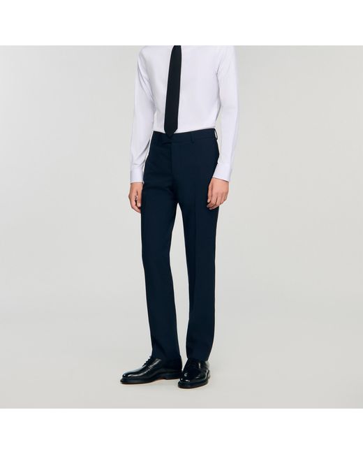 Sandro Blue Wool Suit Trousers for men