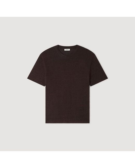 Sandro Multicolor Linen T-Shirt for men