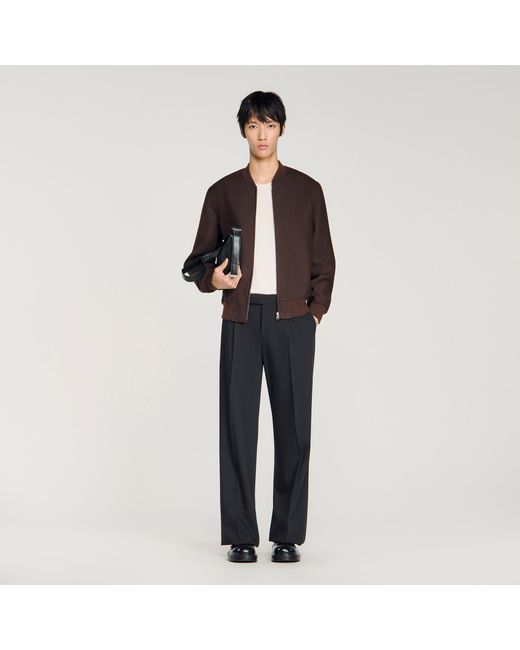 Sandro Black Zip-Up Jacket for men