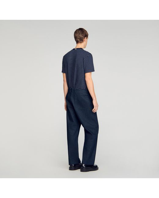 Sandro Blue Raw Barrel Jeans for men