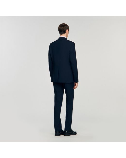 Sandro Blue Wool Suit Jacket for men