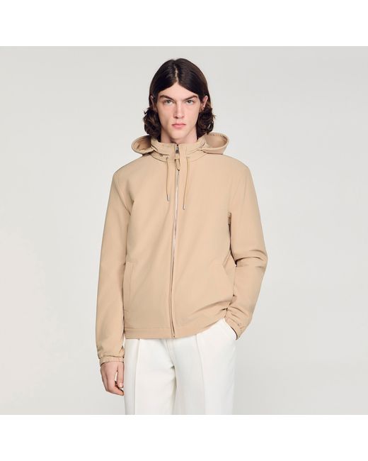 Sandro Natural Hooded Zip-Up Jacket for men