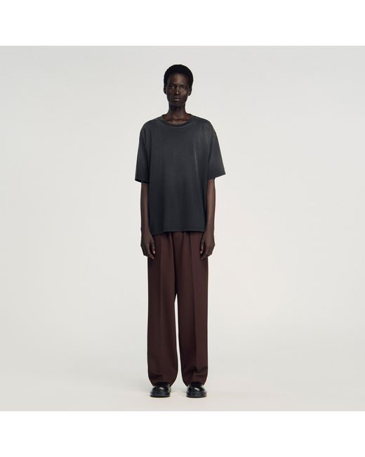T-shirt effet usé Sandro pour homme en coloris Black