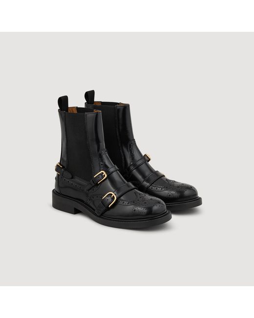 Sandro Black Chelsea Boots