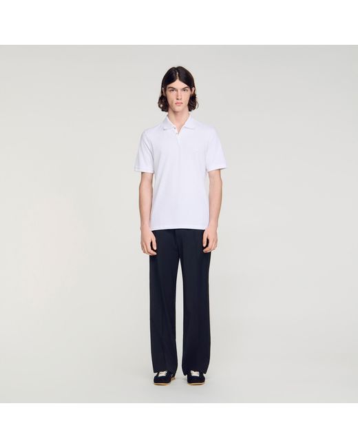 Sandro Blue Logo Polo Shirt for men