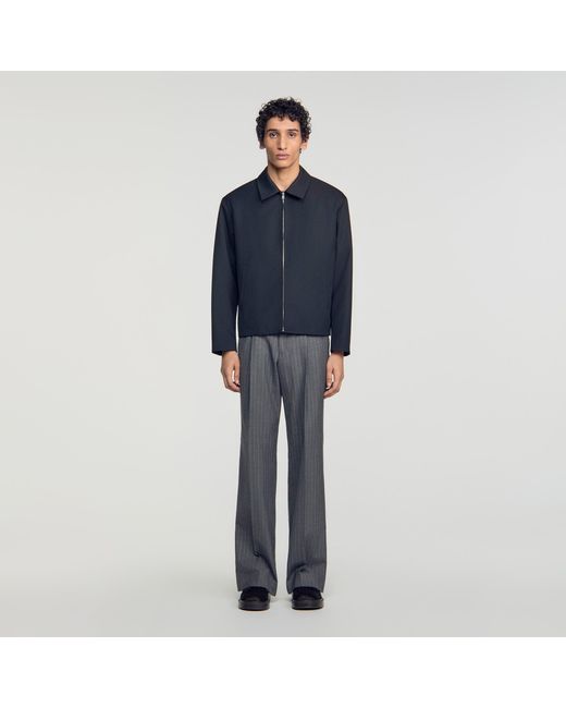 Sandro Black Zip-Up Jacket for men