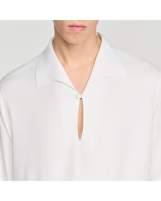 Sandro White Tunic-Effect Shirt for men