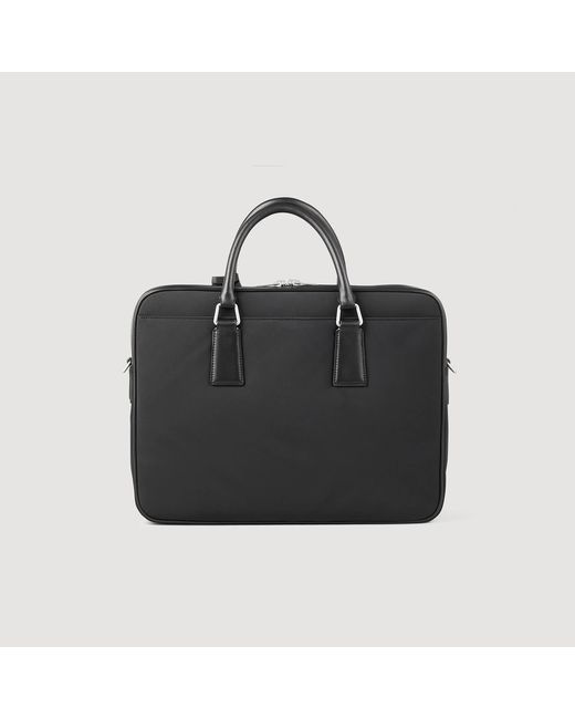 Sandro Black Large Nylon Briefcase for men