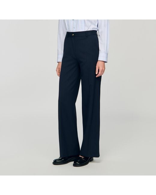 Pantalon à fines rayures Sandro en coloris Blue